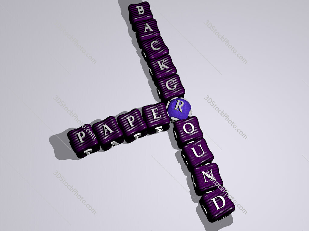paper background crossword of colorful cubic letters