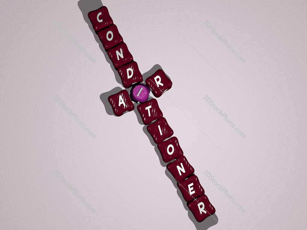 air conditioner crossword of colorful cubic letters