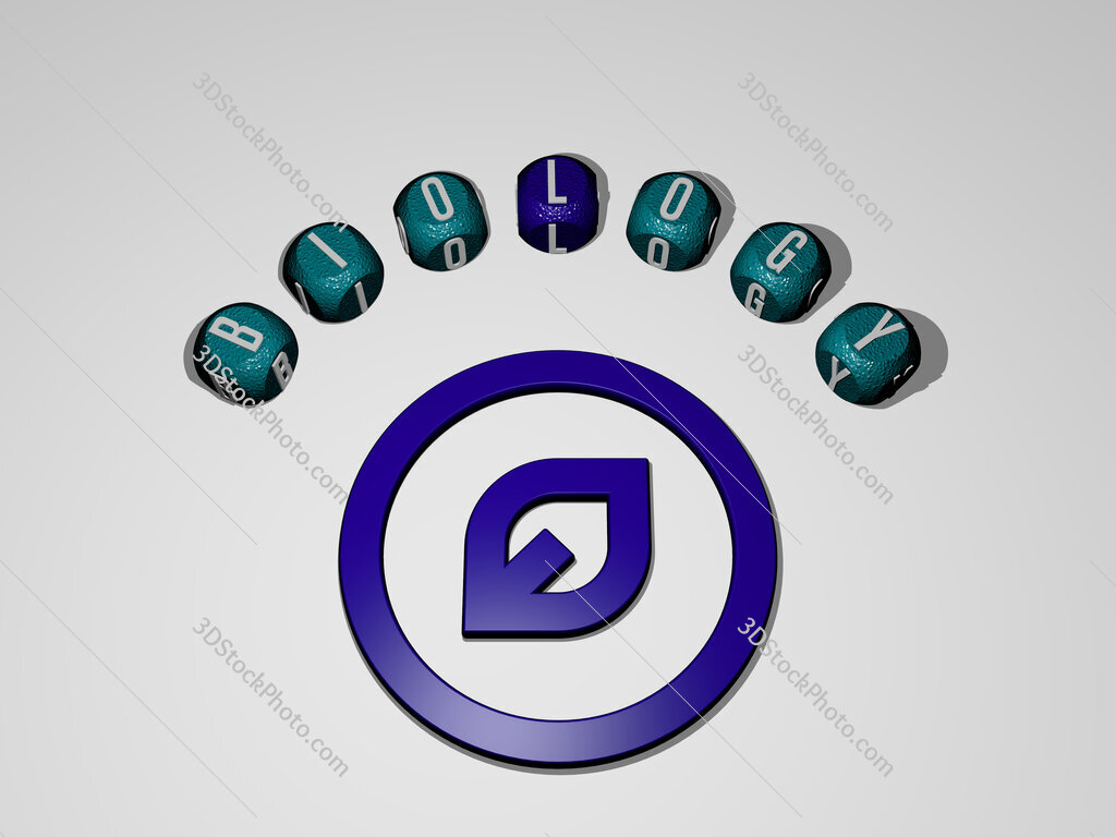 biology icon surrounded by the text of individual letters