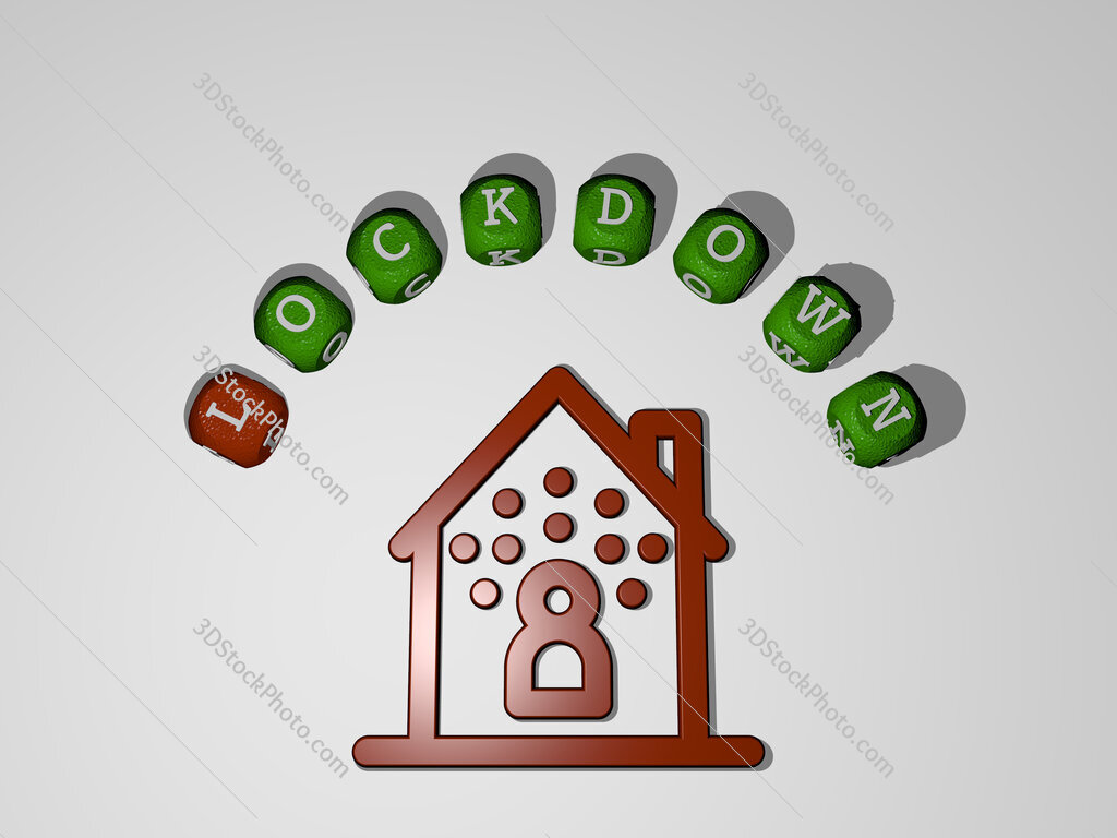 lockdown icon surrounded by the text of individual letters
