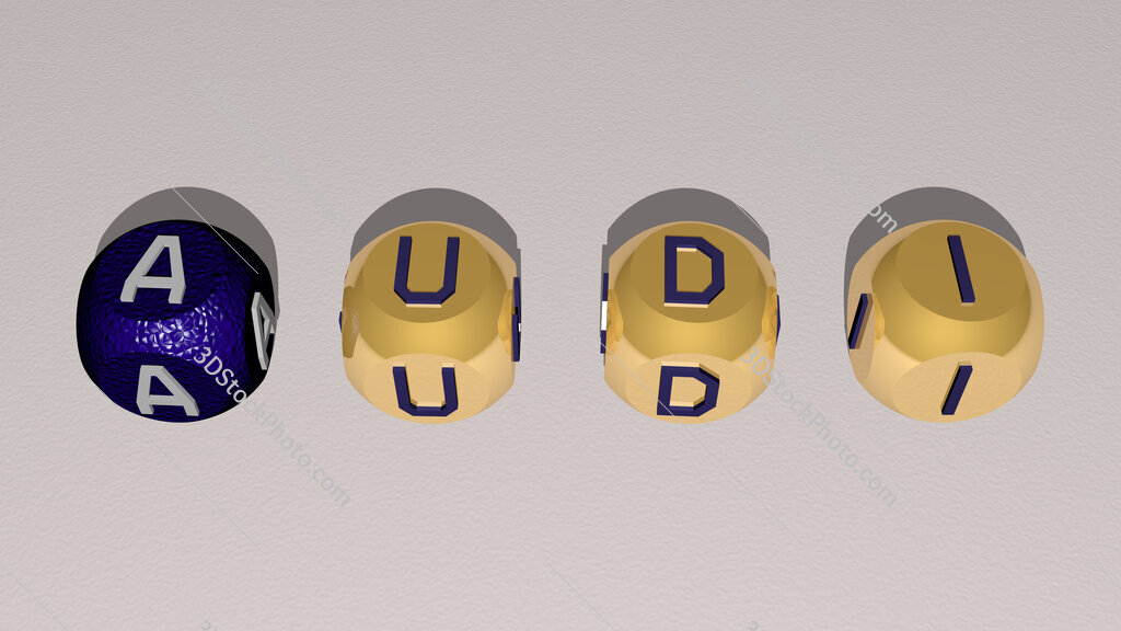 audi text of cubic individual letters