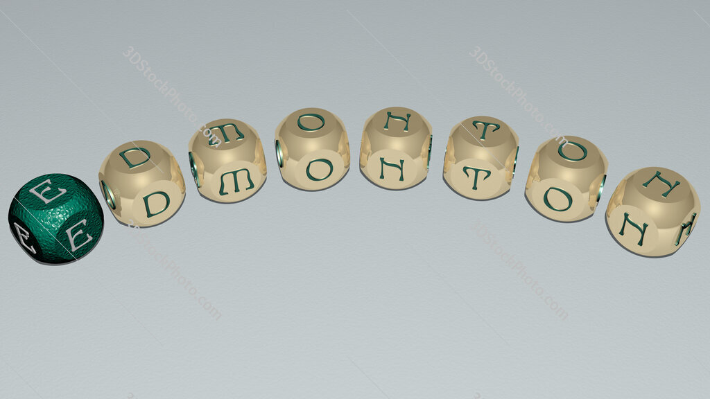 edmonton text of dice letters with curvature
