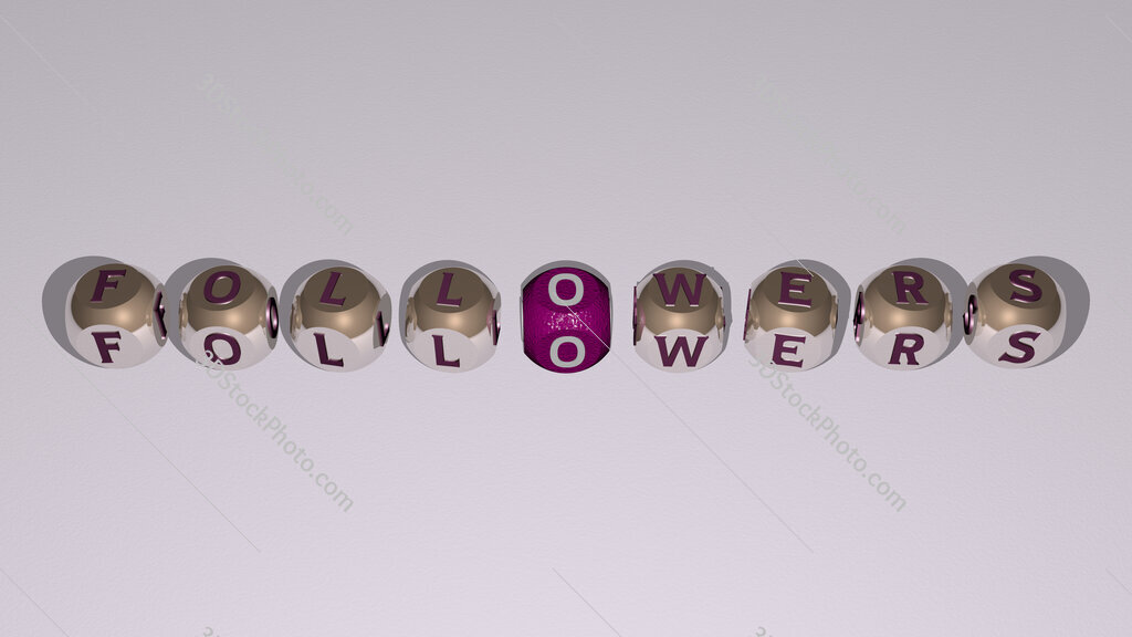 followers text by cubic dice letters