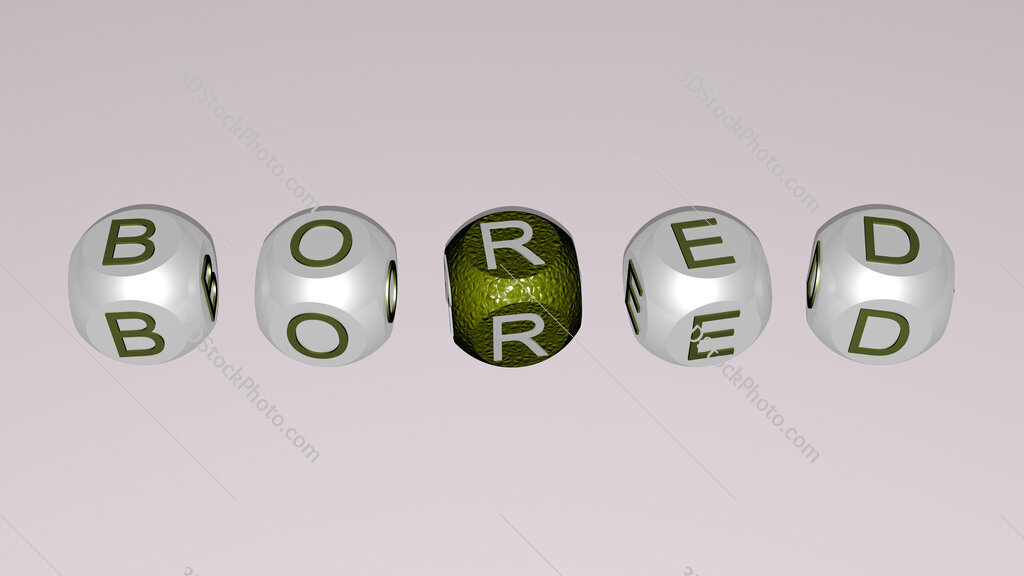 bored text by cubic dice letters
