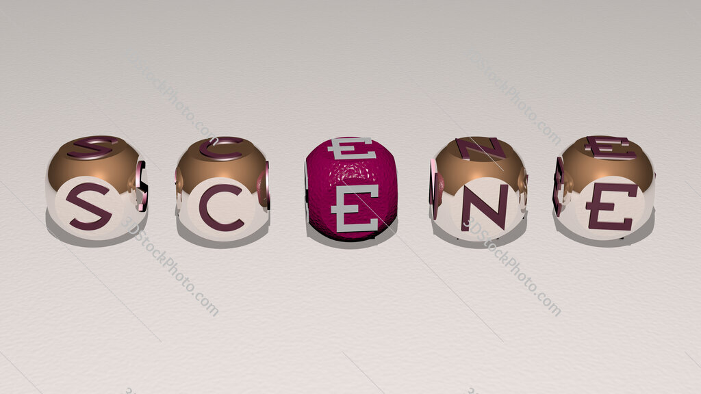 scene text by cubic dice letters