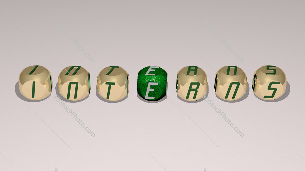 interns text by cubic dice letters