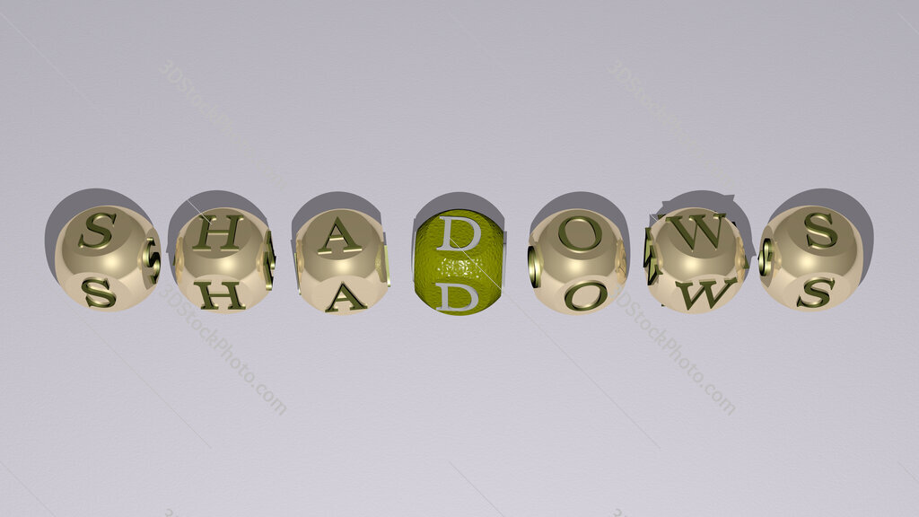 shadows text by cubic dice letters