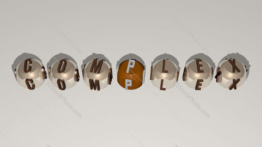 complex text by cubic dice letters