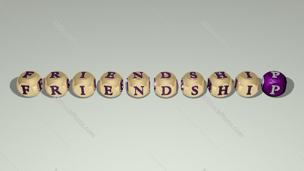 friendship text by cubic dice letters