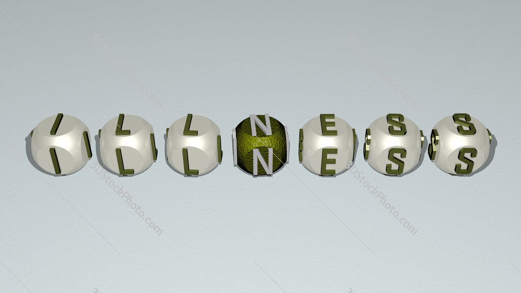 illness text by cubic dice letters