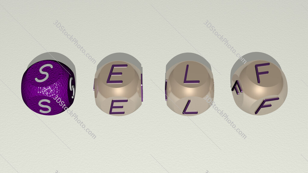 self text by cubic dice letters