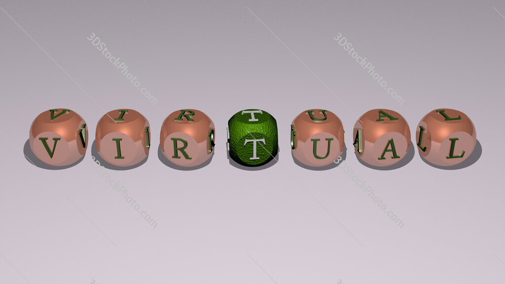 virtual text by cubic dice letters