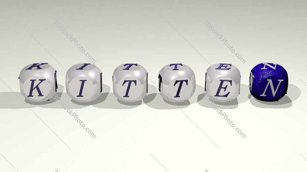 kitten text of cubic individual letters