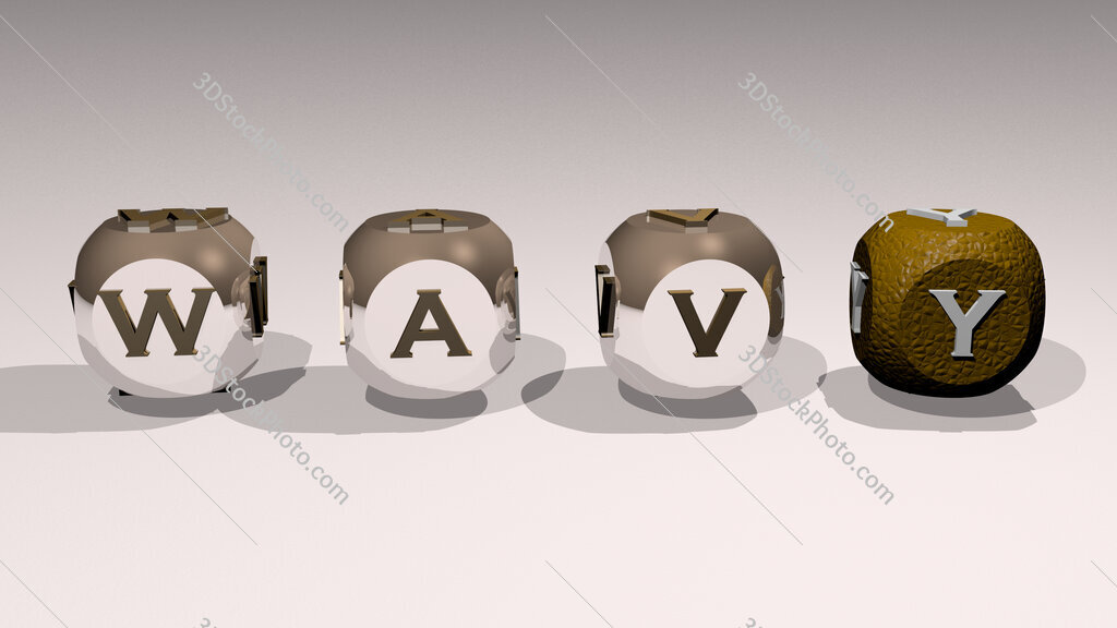 wavy text of cubic individual letters