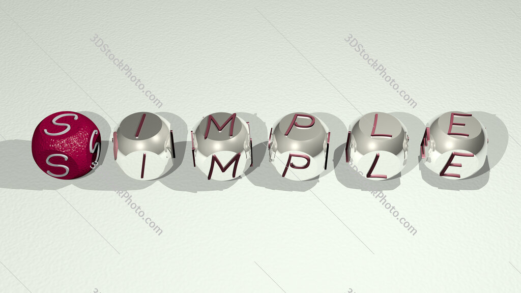 simple text of cubic individual letters