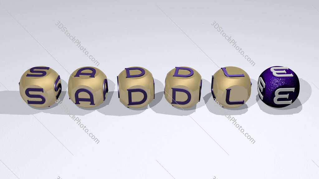 saddle text of cubic individual letters