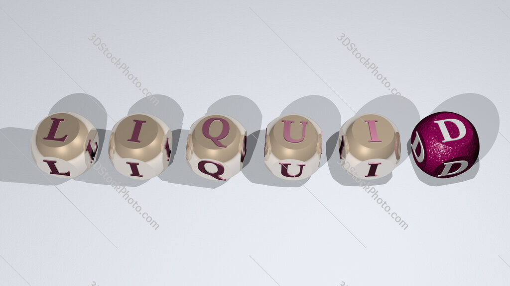 liquid text of cubic individual letters