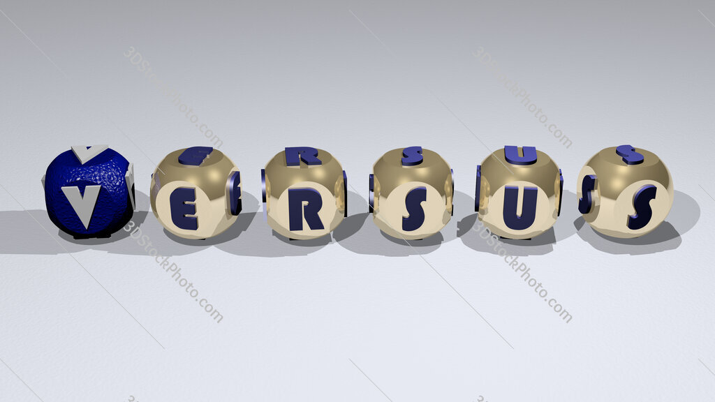 versus text of cubic individual letters