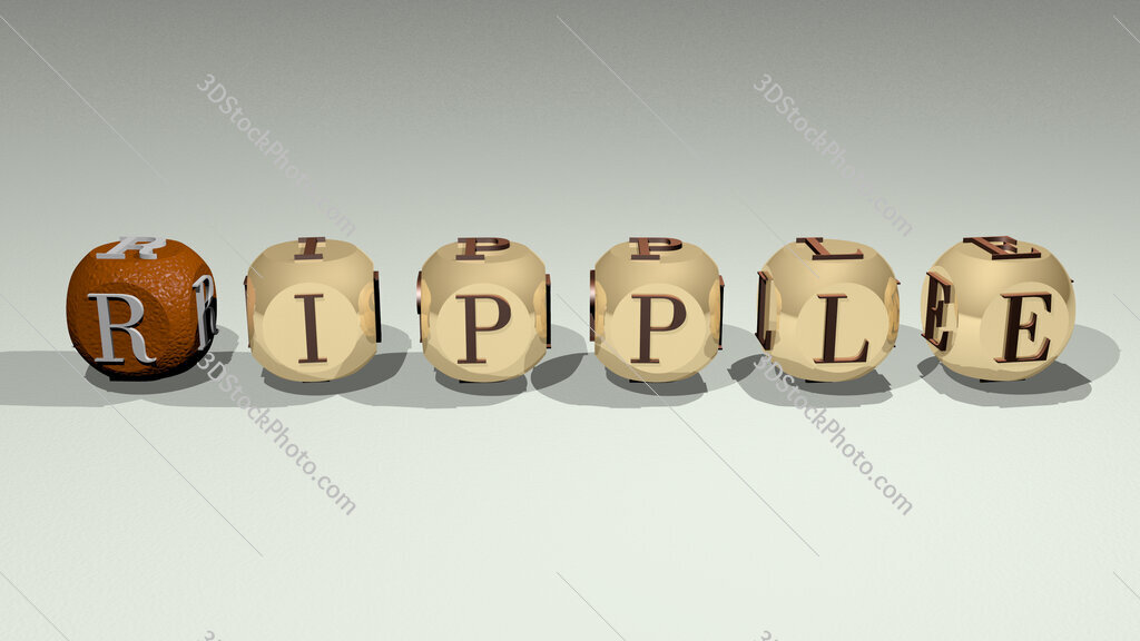 ripple text of cubic individual letters