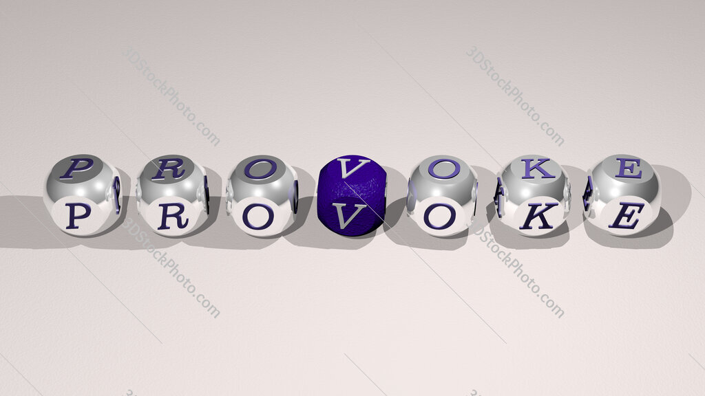 provoke text of cubic individual letters