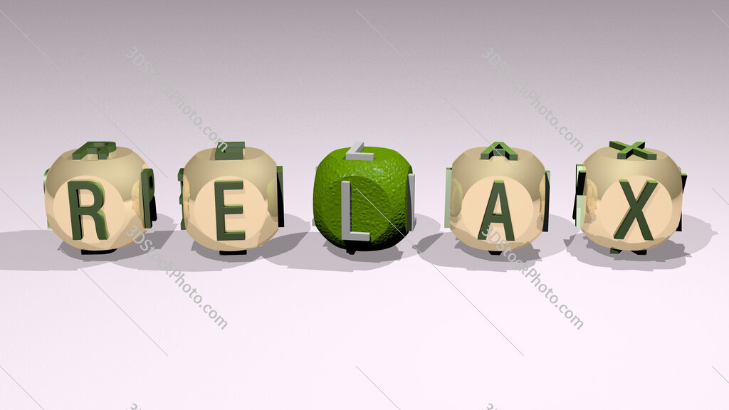 relax text of cubic individual letters