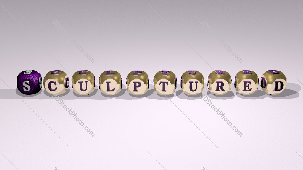 sculptured text of cubic individual letters