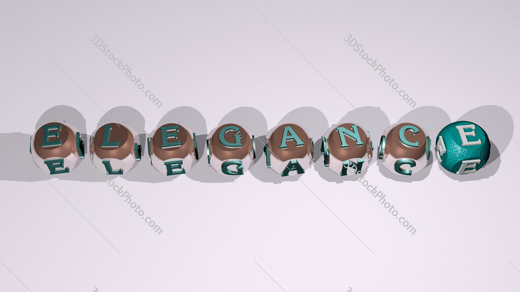 elegance text of cubic individual letters