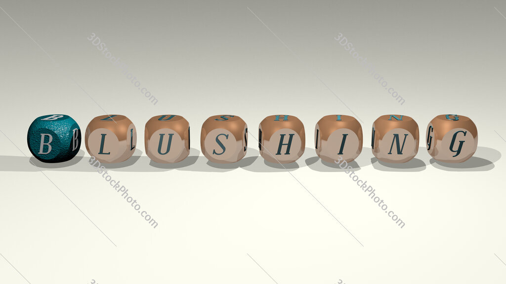 blushing text of cubic individual letters
