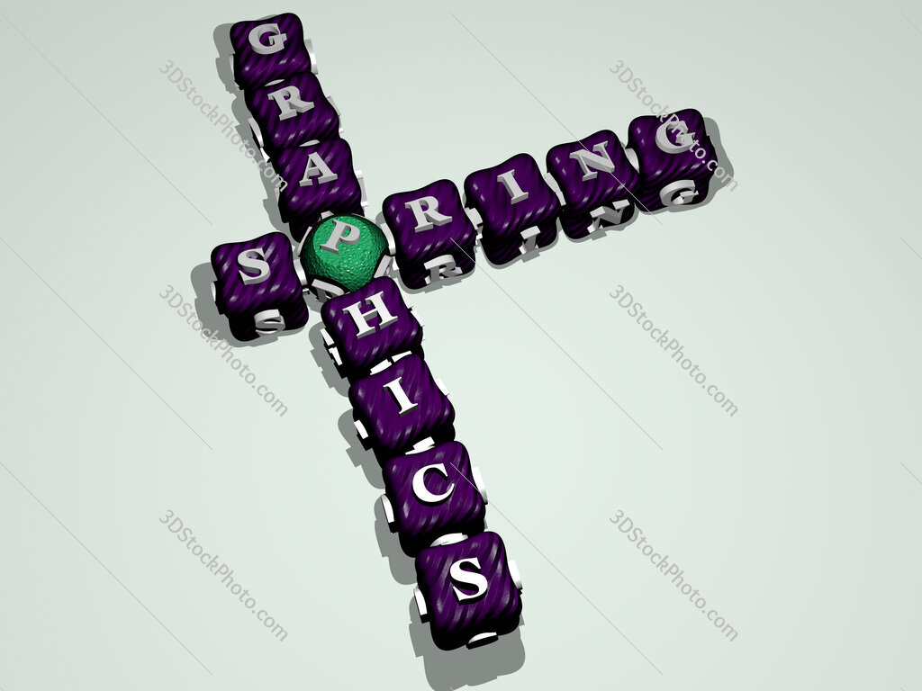 spring graphics crossword of colorful cubic letters