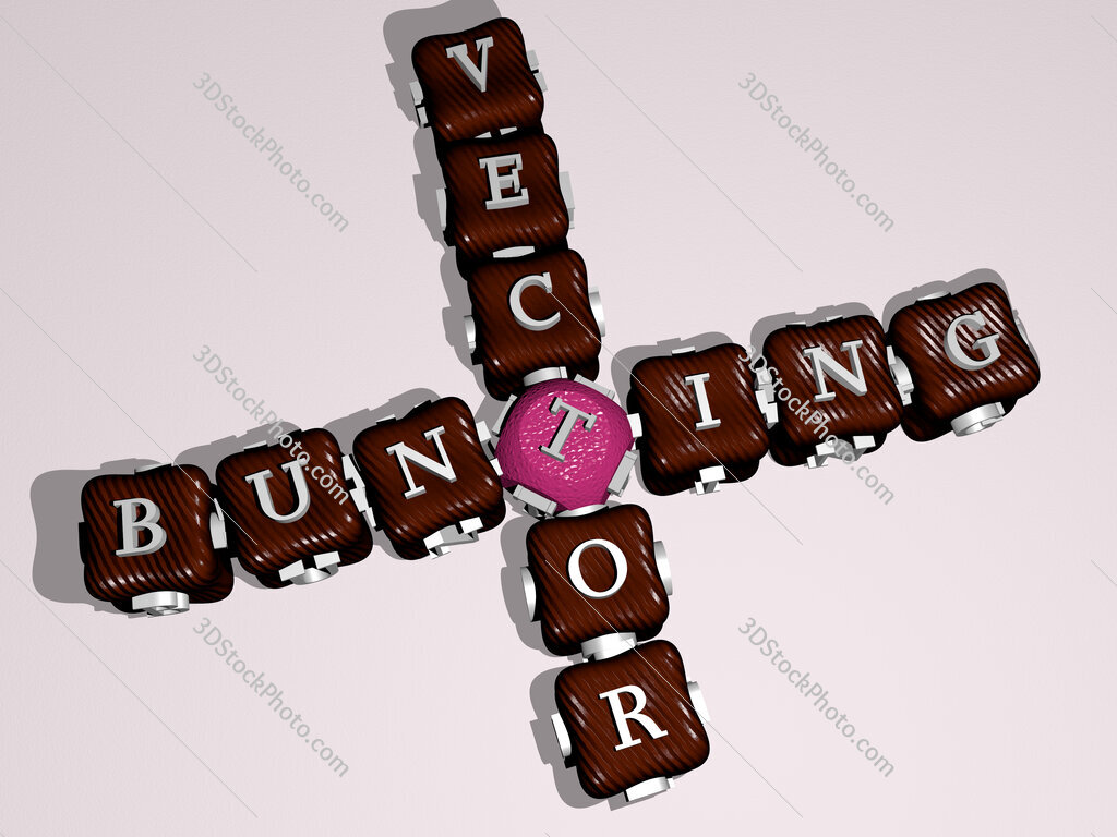 bunting vector crossword of colorful cubic letters