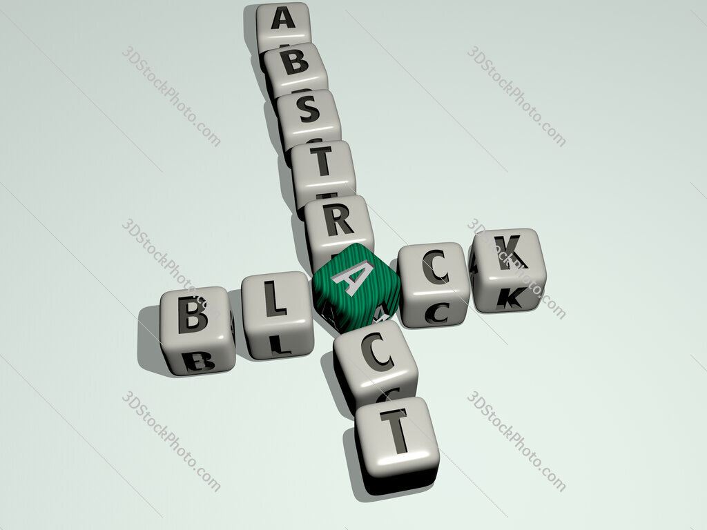 black abstract crossword by cubic dice letters