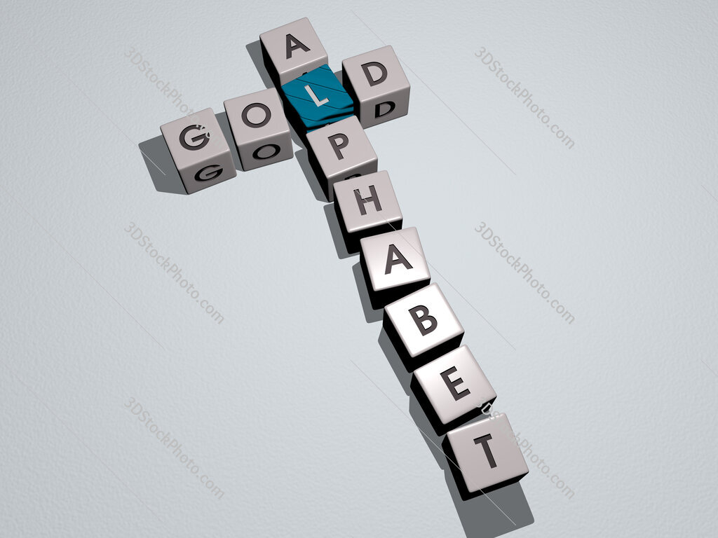 gold alphabet crossword by cubic dice letters