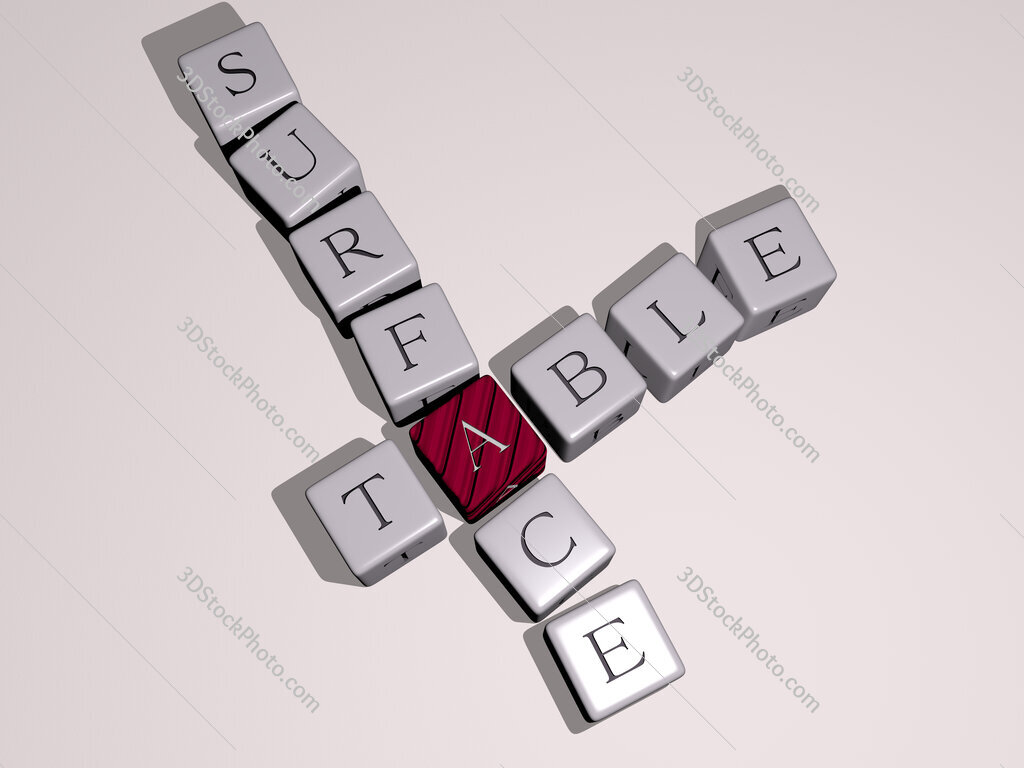 table surface crossword by cubic dice letters