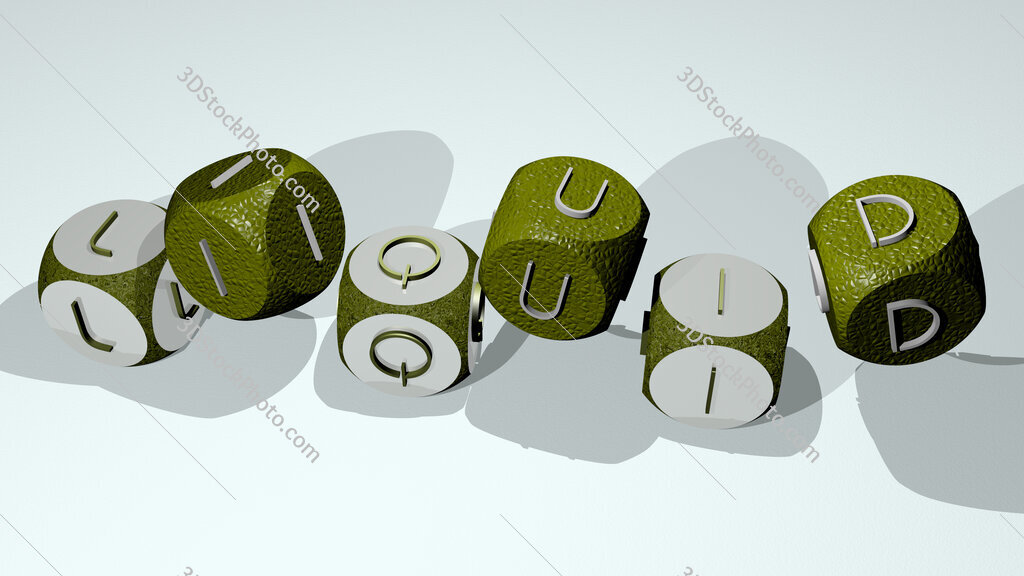 liquid text by dancing dice letters