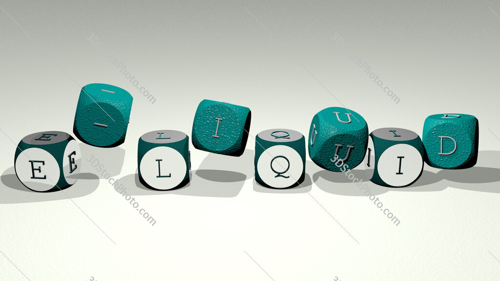 e-liquid text by dancing dice letters