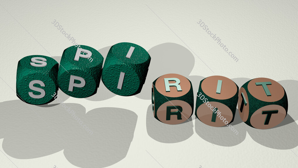 spirit text by dancing dice letters