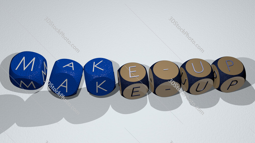 make-up text by dancing dice letters