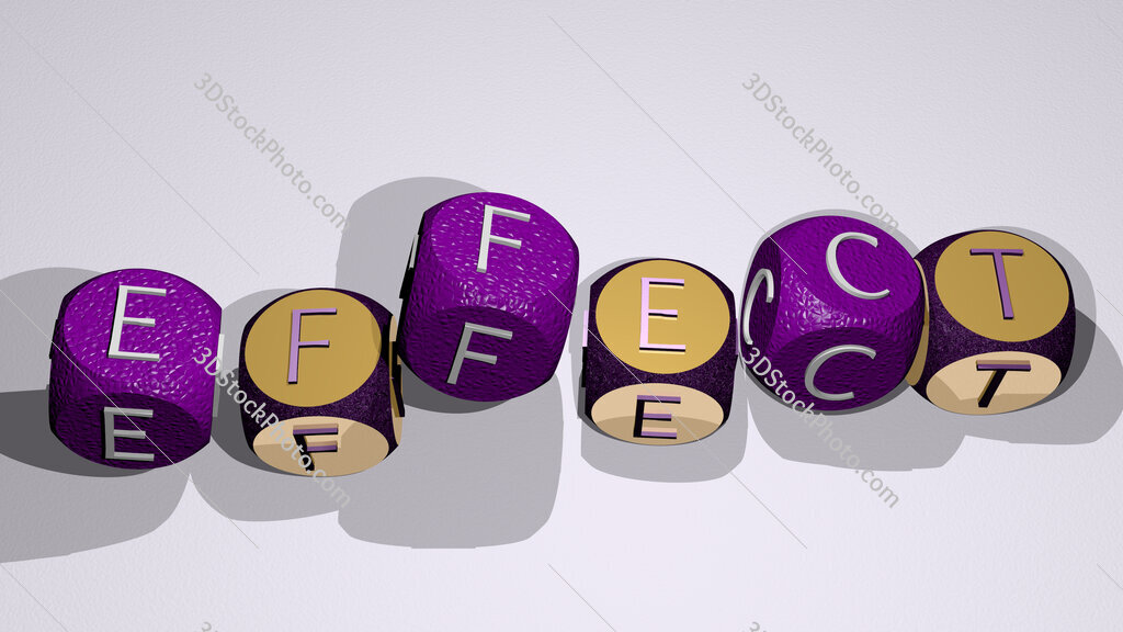 effect text by dancing dice letters