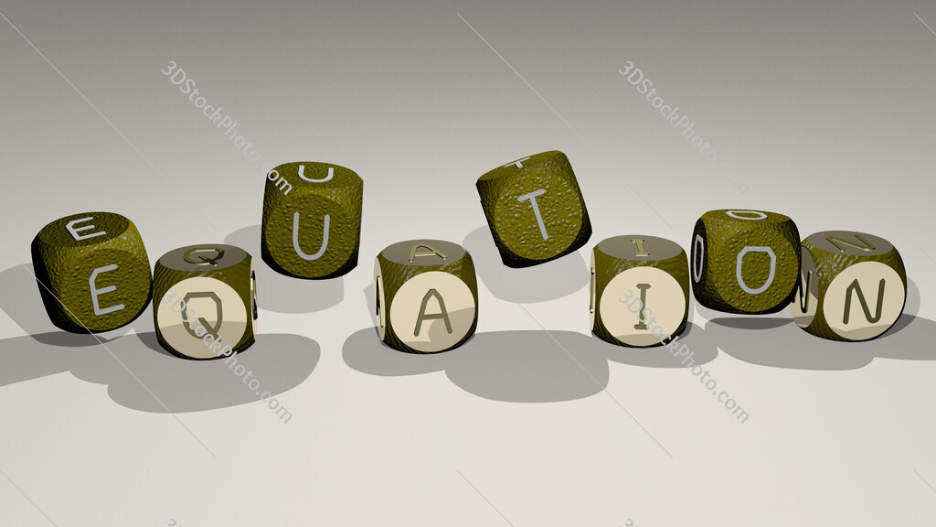 equation text by dancing dice letters