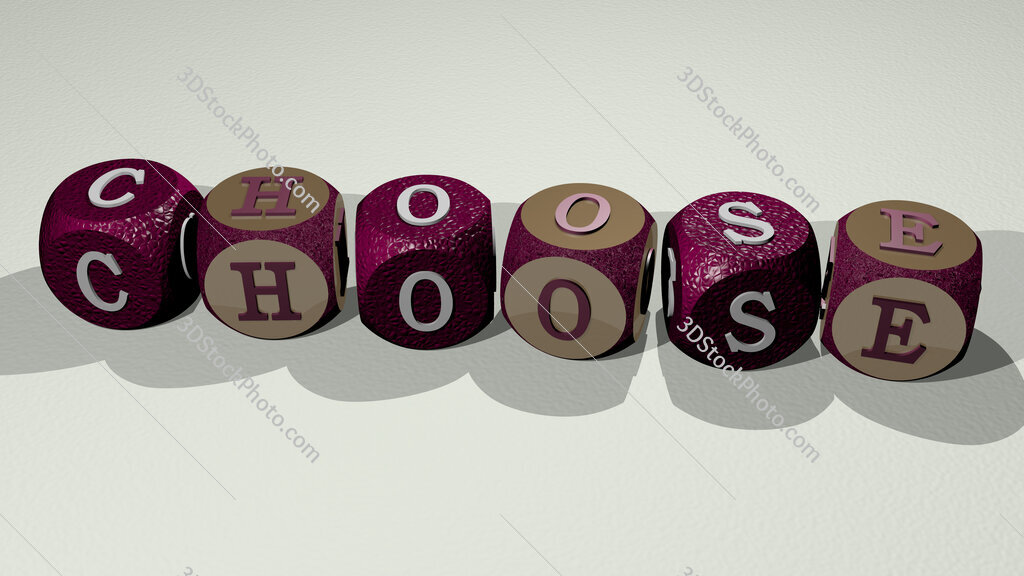 choose text by dancing dice letters