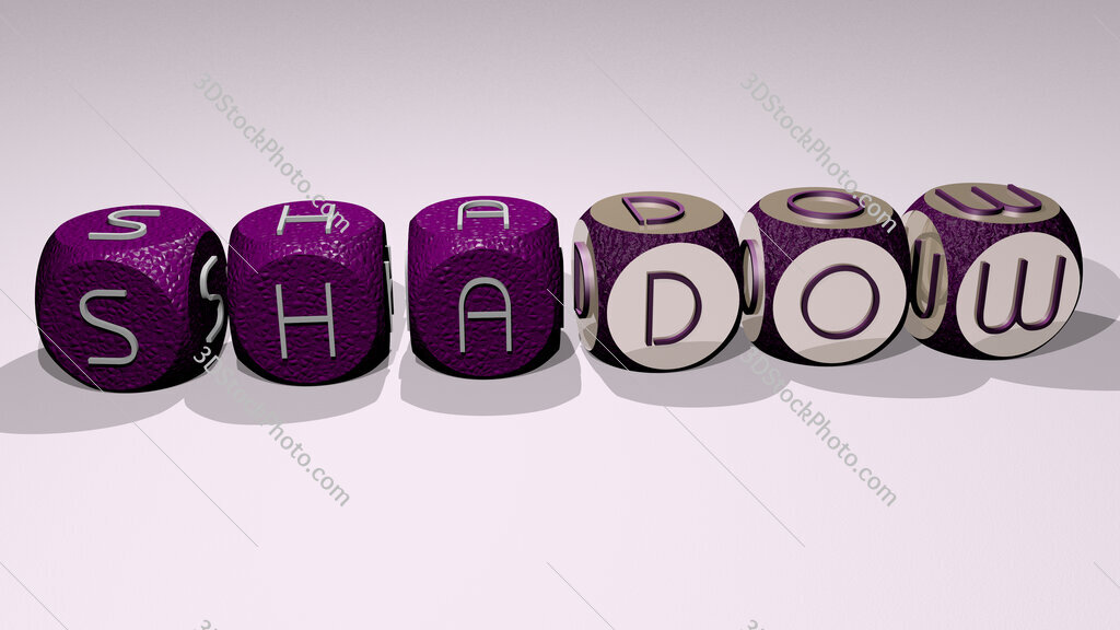 shadow text by dancing dice letters