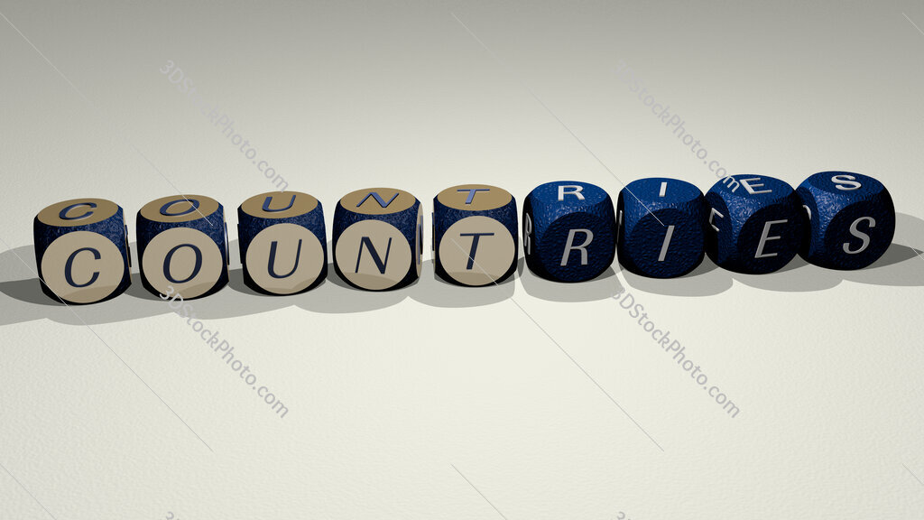 countries text by dancing dice letters