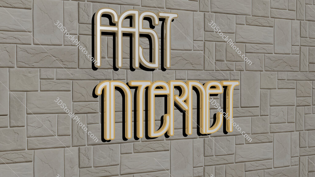 fast internet text on textured wall