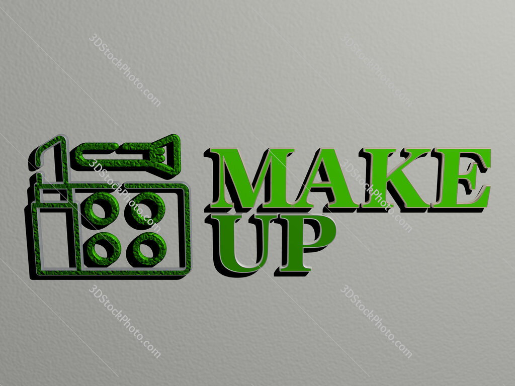 make-up icon and text on the wall