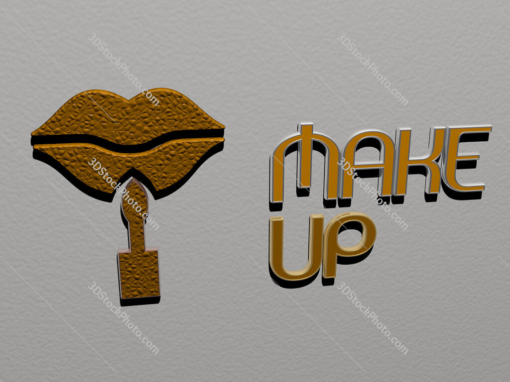make-up icon and text on the wall