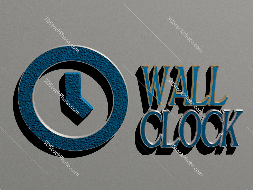 wall-clock icon and text on the wall