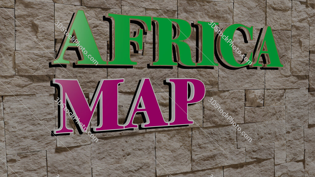 africa map text on textured wall
