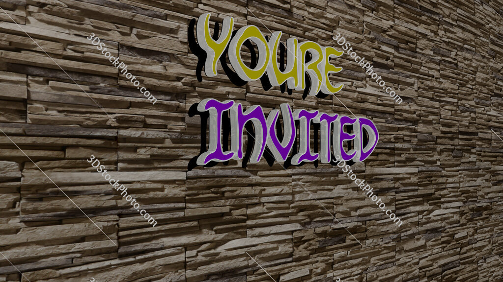 youre invited text on textured wall