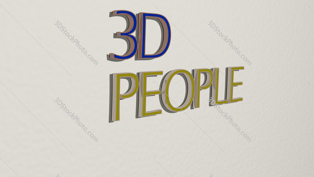 3d people text on the wall