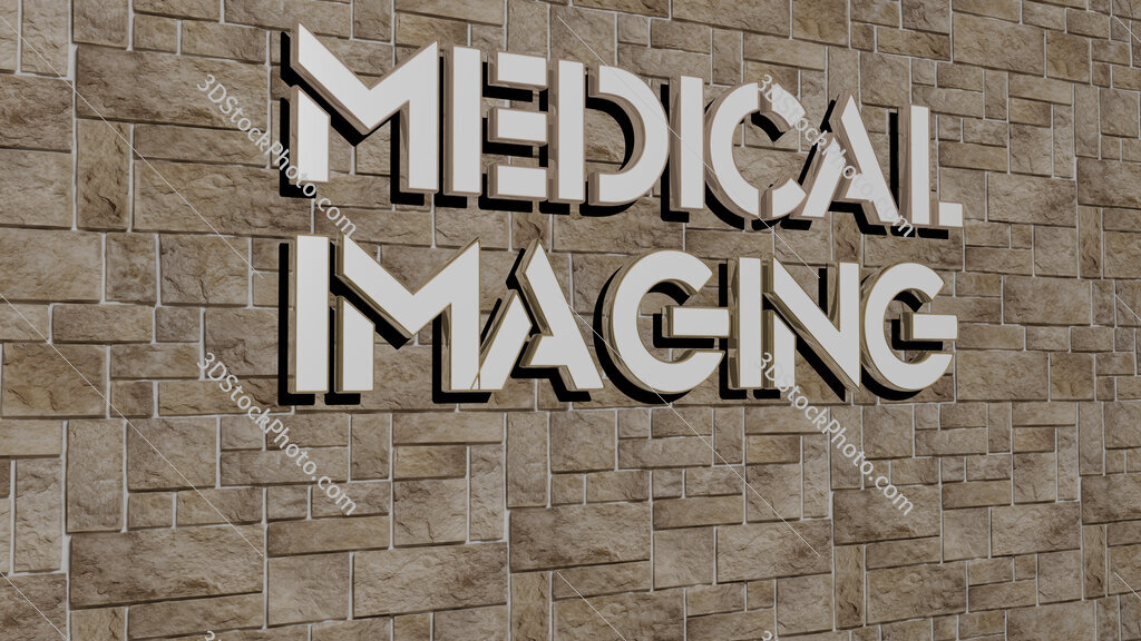 medical imaging text on textured wall